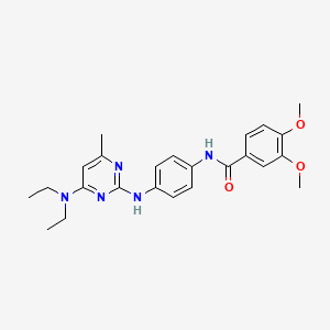 molecular formula C24H29N5O3 B11245830 N-(4-{[4-(diethylamino)-6-methylpyrimidin-2-yl]amino}phenyl)-3,4-dimethoxybenzamide 