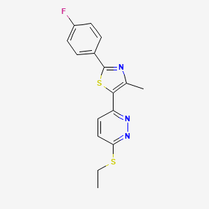 5-(6-(Ethylthio)pyridazin-3-yl)-2-(4-fluorophenyl)-4-methylthiazole