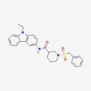 molecular formula C27H29N3O3S B11245874 1-(benzylsulfonyl)-N-(9-ethyl-9H-carbazol-3-yl)piperidine-3-carboxamide 