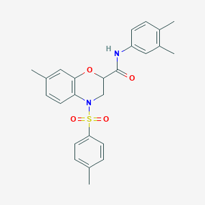 N-(3,4-dimethylphenyl)-7-methyl-4-[(4-methylphenyl)sulfonyl]-3,4-dihydro-2H-1,4-benzoxazine-2-carboxamide