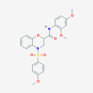 molecular formula C24H24N2O7S B11245903 N-(2,4-dimethoxyphenyl)-4-[(4-methoxyphenyl)sulfonyl]-3,4-dihydro-2H-1,4-benzoxazine-2-carboxamide 