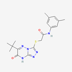 2-[(6-tert-butyl-7-hydroxy[1,2,4]triazolo[4,3-b][1,2,4]triazin-3-yl)sulfanyl]-N-(3,5-dimethylphenyl)acetamide