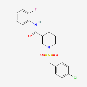 1-[(4-chlorobenzyl)sulfonyl]-N-(2-fluorophenyl)piperidine-3-carboxamide