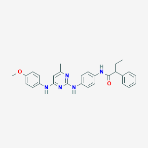 N-[4-({4-[(4-methoxyphenyl)amino]-6-methylpyrimidin-2-yl}amino)phenyl]-2-phenylbutanamide