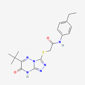 molecular formula C18H22N6O2S B11245948 2-[(6-tert-butyl-7-hydroxy[1,2,4]triazolo[4,3-b][1,2,4]triazin-3-yl)sulfanyl]-N-(4-ethylphenyl)acetamide 