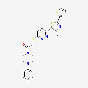 2-((6-(4-Methyl-2-(thiophen-2-yl)thiazol-5-yl)pyridazin-3-yl)thio)-1-(4-phenylpiperazin-1-yl)ethanone