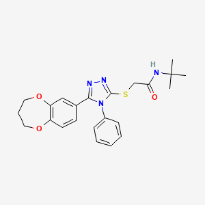 N-tert-butyl-2-{[5-(3,4-dihydro-2H-1,5-benzodioxepin-7-yl)-4-phenyl-4H-1,2,4-triazol-3-yl]sulfanyl}acetamide