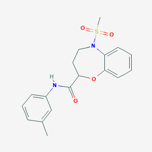 N-(3-methylphenyl)-5-(methylsulfonyl)-2,3,4,5-tetrahydro-1,5-benzoxazepine-2-carboxamide