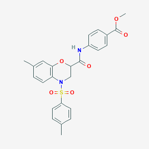 molecular formula C25H24N2O6S B11245976 methyl 4-[({7-methyl-4-[(4-methylphenyl)sulfonyl]-3,4-dihydro-2H-1,4-benzoxazin-2-yl}carbonyl)amino]benzoate 