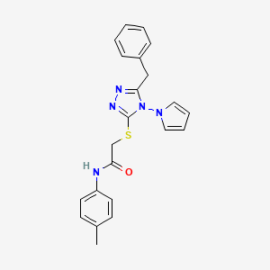 2-{[5-benzyl-4-(1H-pyrrol-1-yl)-4H-1,2,4-triazol-3-yl]sulfanyl}-N-(4-methylphenyl)acetamide