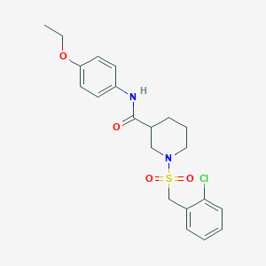 molecular formula C21H25ClN2O4S B11245994 1-[(2-chlorobenzyl)sulfonyl]-N-(4-ethoxyphenyl)piperidine-3-carboxamide 