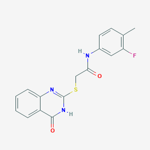 N-(3-fluoro-4-methylphenyl)-2-[(4-hydroxyquinazolin-2-yl)sulfanyl]acetamide