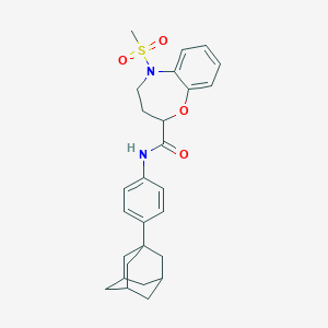 N-[4-(Adamantan-1-YL)phenyl]-5-methanesulfonyl-2,3,4,5-tetrahydro-1,5-benzoxazepine-2-carboxamide