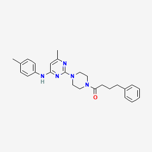 molecular formula C26H31N5O B11246033 1-(4-(4-Methyl-6-(p-tolylamino)pyrimidin-2-yl)piperazin-1-yl)-4-phenylbutan-1-one 