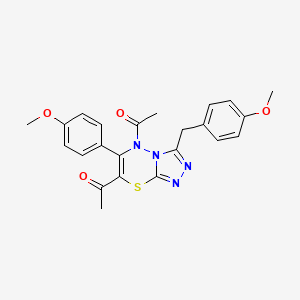 1-[7-Acetyl-6-(4-methoxyphenyl)-3-[(4-methoxyphenyl)methyl]-5H-[1,2,4]triazolo[3,4-B][1,3,4]thiadiazin-5-YL]ethan-1-one