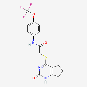 2-((2-oxo-2,5,6,7-tetrahydro-1H-cyclopenta[d]pyrimidin-4-yl)thio)-N-(4-(trifluoromethoxy)phenyl)acetamide