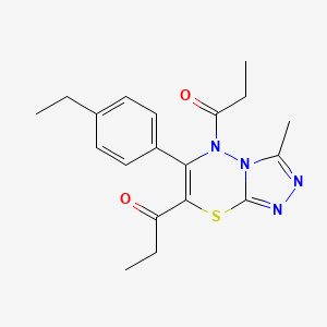 1,1'-[6-(4-ethylphenyl)-3-methyl-5H-[1,2,4]triazolo[3,4-b][1,3,4]thiadiazine-5,7-diyl]dipropan-1-one