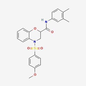 molecular formula C24H24N2O5S B11246077 N-(3,4-dimethylphenyl)-4-[(4-methoxyphenyl)sulfonyl]-3,4-dihydro-2H-1,4-benzoxazine-2-carboxamide 