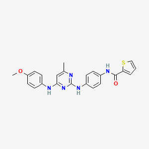 N-[4-({4-[(4-methoxyphenyl)amino]-6-methylpyrimidin-2-yl}amino)phenyl]thiophene-2-carboxamide