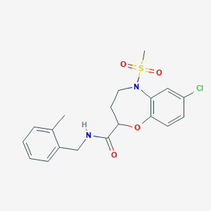 7-chloro-N-(2-methylbenzyl)-5-(methylsulfonyl)-2,3,4,5-tetrahydro-1,5-benzoxazepine-2-carboxamide