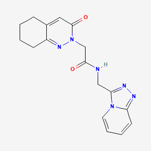 molecular formula C17H18N6O2 B11246102 2-(3-oxo-5,6,7,8-tetrahydrocinnolin-2(3H)-yl)-N-([1,2,4]triazolo[4,3-a]pyridin-3-ylmethyl)acetamide 