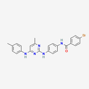 molecular formula C25H22BrN5O B11246113 4-bromo-N-[4-({4-methyl-6-[(4-methylphenyl)amino]pyrimidin-2-yl}amino)phenyl]benzamide 