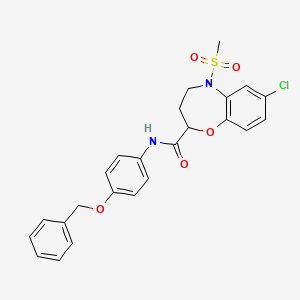 N-[4-(benzyloxy)phenyl]-7-chloro-5-(methylsulfonyl)-2,3,4,5-tetrahydro-1,5-benzoxazepine-2-carboxamide