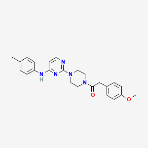 2-(4-Methoxyphenyl)-1-(4-(4-methyl-6-(p-tolylamino)pyrimidin-2-yl)piperazin-1-yl)ethanone