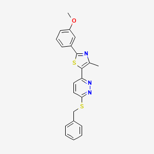 5-(6-(Benzylthio)pyridazin-3-yl)-2-(3-methoxyphenyl)-4-methylthiazole