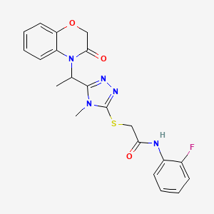 N-(2-fluorophenyl)-2-({4-methyl-5-[1-(3-oxo-2,3-dihydro-4H-1,4-benzoxazin-4-yl)ethyl]-4H-1,2,4-triazol-3-yl}sulfanyl)acetamide