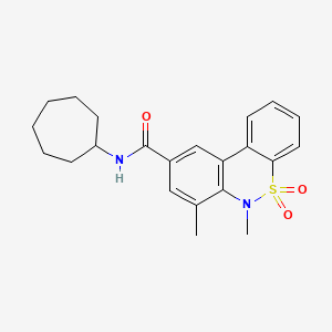 N-cycloheptyl-6,7-dimethyl-6H-dibenzo[c,e][1,2]thiazine-9-carboxamide 5,5-dioxide