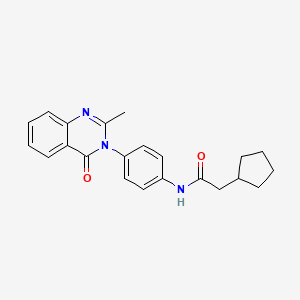 2-cyclopentyl-N-(4-(2-methyl-4-oxoquinazolin-3(4H)-yl)phenyl)acetamide