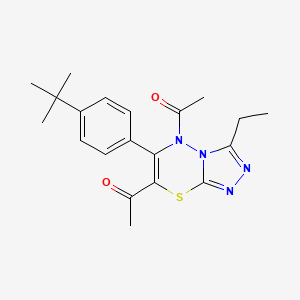 1,1'-[6-(4-tert-butylphenyl)-3-ethyl-5H-[1,2,4]triazolo[3,4-b][1,3,4]thiadiazine-5,7-diyl]diethanone