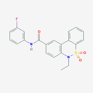 6-ethyl-N-(3-fluorophenyl)-6H-dibenzo[c,e][1,2]thiazine-9-carboxamide 5,5-dioxide