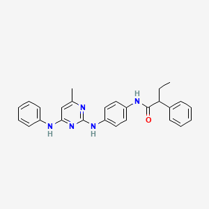 molecular formula C27H27N5O B11246198 N-(4-{[4-Methyl-6-(phenylamino)pyrimidin-2-YL]amino}phenyl)-2-phenylbutanamide 