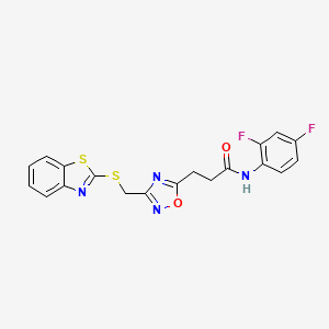 3-{3-[(1,3-benzothiazol-2-ylsulfanyl)methyl]-1,2,4-oxadiazol-5-yl}-N-(2,4-difluorophenyl)propanamide