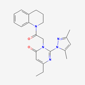 3-(2-(3,4-dihydroquinolin-1(2H)-yl)-2-oxoethyl)-2-(3,5-dimethyl-1H-pyrazol-1-yl)-6-ethylpyrimidin-4(3H)-one