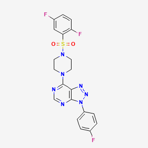 molecular formula C20H16F3N7O2S B11246232 7-(4-((2,5-difluorophenyl)sulfonyl)piperazin-1-yl)-3-(4-fluorophenyl)-3H-[1,2,3]triazolo[4,5-d]pyrimidine 