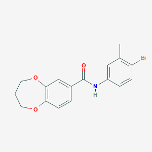 molecular formula C17H16BrNO3 B11246238 N-(4-bromo-3-methylphenyl)-3,4-dihydro-2H-1,5-benzodioxepine-7-carboxamide 