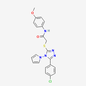 2-{[5-(4-chlorophenyl)-4-(1H-pyrrol-1-yl)-4H-1,2,4-triazol-3-yl]sulfanyl}-N-(4-methoxyphenyl)acetamide