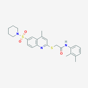 molecular formula C25H29N3O3S2 B11246244 N-(2,3-Dimethylphenyl)-2-{[4-methyl-6-(piperidine-1-sulfonyl)quinolin-2-YL]sulfanyl}acetamide 