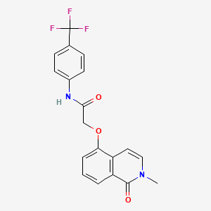 molecular formula C19H15F3N2O3 B11246256 2-[(2-methyl-1-oxo-1,2-dihydroisoquinolin-5-yl)oxy]-N-[4-(trifluoromethyl)phenyl]acetamide 