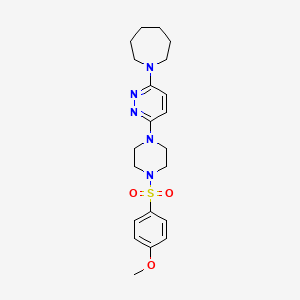 molecular formula C21H29N5O3S B11246260 1-{6-[4-(4-Methoxybenzenesulfonyl)piperazin-1-YL]pyridazin-3-YL}azepane 