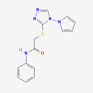 molecular formula C14H13N5OS B11246273 N-phenyl-2-{[4-(1H-pyrrol-1-yl)-4H-1,2,4-triazol-3-yl]sulfanyl}acetamide 