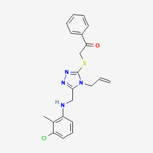 molecular formula C21H21ClN4OS B11246321 2-((4-allyl-5-(((3-chloro-2-methylphenyl)amino)methyl)-4H-1,2,4-triazol-3-yl)thio)-1-phenylethanone CAS No. 538337-32-5