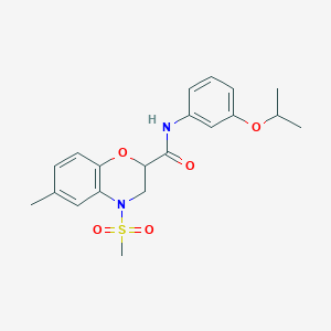 6-methyl-4-(methylsulfonyl)-N-[3-(propan-2-yloxy)phenyl]-3,4-dihydro-2H-1,4-benzoxazine-2-carboxamide