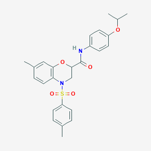 7-methyl-4-[(4-methylphenyl)sulfonyl]-N-[4-(propan-2-yloxy)phenyl]-3,4-dihydro-2H-1,4-benzoxazine-2-carboxamide