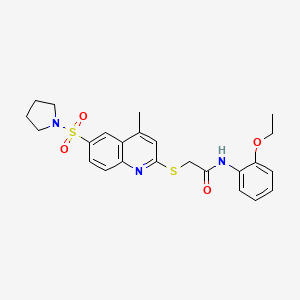 N-(2-Ethoxyphenyl)-2-{[4-methyl-6-(pyrrolidine-1-sulfonyl)quinolin-2-YL]sulfanyl}acetamide