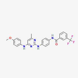 N-[4-({4-[(4-methoxyphenyl)amino]-6-methylpyrimidin-2-yl}amino)phenyl]-3-(trifluoromethyl)benzamide