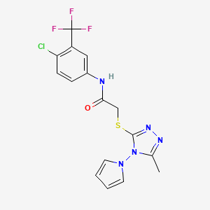 N-[4-chloro-3-(trifluoromethyl)phenyl]-2-{[5-methyl-4-(1H-pyrrol-1-yl)-4H-1,2,4-triazol-3-yl]sulfanyl}acetamide